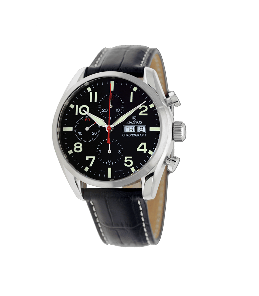 Reloj Kronos Pilot Automatic Chronograph Day Date Black | Joyero